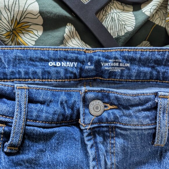 High-Waisted Vintage Slim Jeans 6 Petite (2 Pairs) 1 Blue 1 Black - Picture 11 of 12